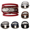 Unisex Bracelet Alloy Feather Leather Wide Multilayer Rhinestone Bracelet