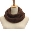 Unisex Winter Warm Infinity 2 Circle Cable Knit Cowl Neck Long Scarf Shawl