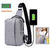 USB-Anschluss Nylon Light Chest Bag Large Capacity Crossbody Bags For Women