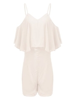 V Neck Sexy Off Shoulder Chiffon Women Jumpsuit