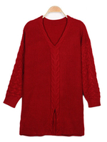V-nek Thicken Loosen Pullover Knitted Slim Fit Sweater