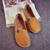 V-Shaped Pure Color Simple Slip On Flat Shoes For Women