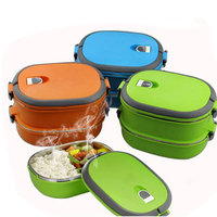 Vacuum Seal Stacking Insulated Lunch Box Stainless Steel Thermal Insulation Bento Box Dual Handle Container