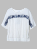 Vintage Bat Sleeve Embroidered Loose Women Shirt