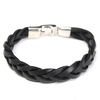 Vintage Braided PU Leather Stainless Steel Cuff Bracelet