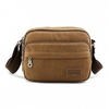 Vintage Canvas Casual  Horizontal Zipper Cross Body Shoulder Bag For Men
