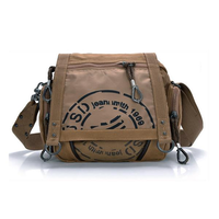 Vintage Canvas Casual Travel Print Handbag Crossbody Shoulder Messenger Bag For Men