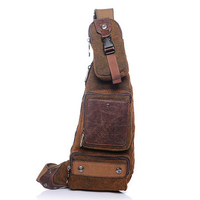 Vintage Casual Ecological Cotton Canvas Chest Bag Big Capacity Crossbody Bag For Men