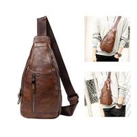 Vintage Casual Pu Leather Chest Bag Crossbody Bag Shoulder Bag For Men