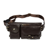 Vintage Casual Waist Bag Solid Genuine Leather Crossbody Bag For Men