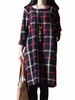 Vintage Check Plaid Loose Women Long Sleeve Dress