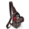 Vintage Chest Bag Genuine Leather Crossbody Bag Solid Shoulder Bag For Men