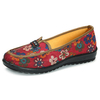 Vintage Colorful Flower Pattern Flat Slip On Loafers