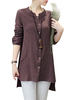 Vintage Cotton Long Sleeve Irregular Loose Blouse For Women