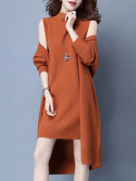 Vintage Elegant Knitted Two Pieces Set Dresses