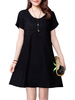 Vintage Embroidered Short Sleeve Loose Dress For Women