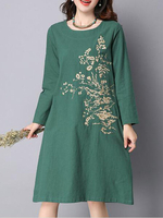 Vintage Embroidery Women Dresses