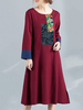 Vintage Ethnic Loose Patchwork Print Dresses