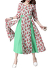 Vintage Ethnic Style Floral Printed Split Half Sleeve Dress For Women