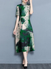 Vintage Ethnic Women Cheongsam Short Sleeve Dresses