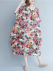 Vintage Floral Printed Half Sleeve Loose Women Dresses