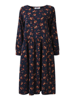 Vintage Floral Printed Long Sleeve Long Maxi Dress For Women