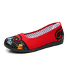 Vintage Floral Printing Casual Canvas Color Blocking Flat Shoes
