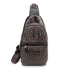 Vintage Genuine Leather Business Crocodile Grain Crossbody Bag Chest Bag For Men