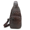 Vintage Genuine Leather Business Crocodile Grain Crossbody Bag Chest Bag For Men