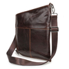 Vintage Genuine Leather Casual Stitching Crossbody Shoulder Bag For Men