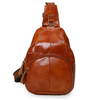 Vintage Genuine Leather Crossbody Bag Women Chest Bag Shoulder Bag