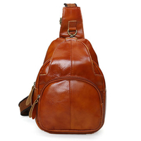 Vintage Genuine Leather Crossbody Bag Women Chest Bag Shoulder Bag