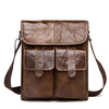 Vintage Genuine Leather Shoulder Bag Business Solid Crossbody Bag For Men