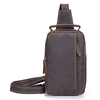 Vintage Genuine Leather Stitching Business Crossbody Shoulder Bag For Men
