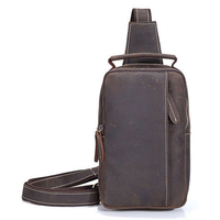 Vintage Genuine Leather Stitching Business Crossbody Shoulder Bag For Men