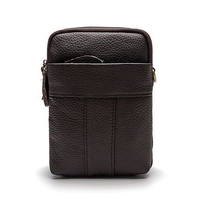 Vintage Genuine Leather Vertical Casual Crossbody Shoulder Bag Waist Bag For Men