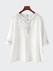 Vintage Half Sleeves Embroidery T-shirts For Women