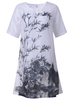 Vintage Ink Printed Half Sleeve A-Line Dress For Women