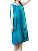 Vintage Ink Printed Stitching Sleeveless Irregular Dress For Women