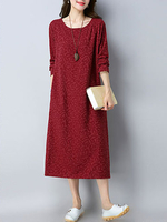 Vintage Jacquard Mid-Long Dresses