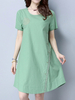 Vintage Lace Crochet Short Sleeve O-Neck Women Dresses