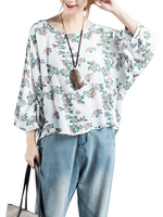 Vintage Loose Floral Printed T-shirts