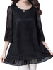 Vintage Loose O-Neck Hollow Out Blouses For Women