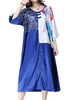 Vintage Loose Printed Perking Opera Face O-Neck Dress