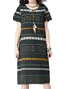 Vintage Loose Printed Short Sleeve Dress