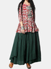 Vintage Loose Solid Color Elastic Waist Asymmetrical Women Long Skirts