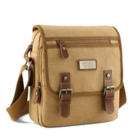 Vintage Message Bag Canvas Crossbody Bag Patchwork Shoulder Bag For Men