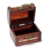 Vintage Metal Lock Stamp Wooden Jewelry Storage Case