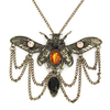Vintage Necklace Beetle Pendant Rhinestone Steampunk Jewelry Necklace