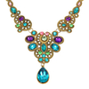 Vintage Necklace Long Blue Maxi Crystal Choker Collar Necklace